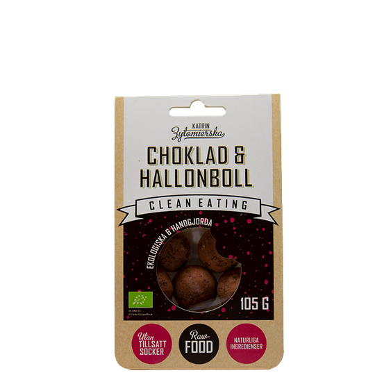 Økologiske Sjokolade & Bringebærkuler, 105 g