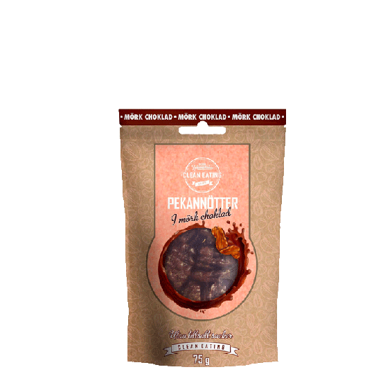 Pekannøtter i mørk sjokolade, 75 g