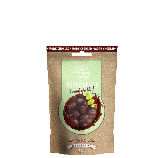 Pistasjenøtter i mørk sjokolade, 75 g